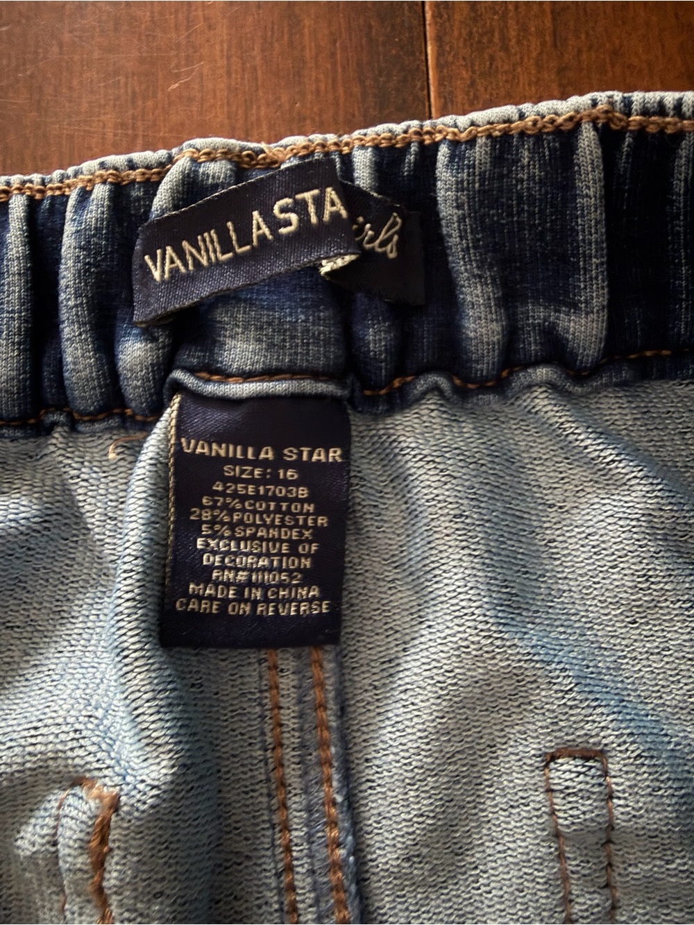Vanilla Star Light and Dark Blue Washed Denim Jeans - Picture 5 of 7